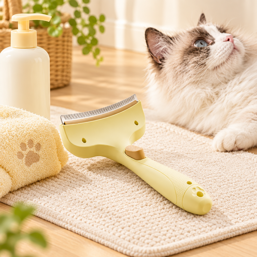 🐾 Pet Grooming Essential | Gentle Deshedding Brush Design | Smooth Coat Care Tool