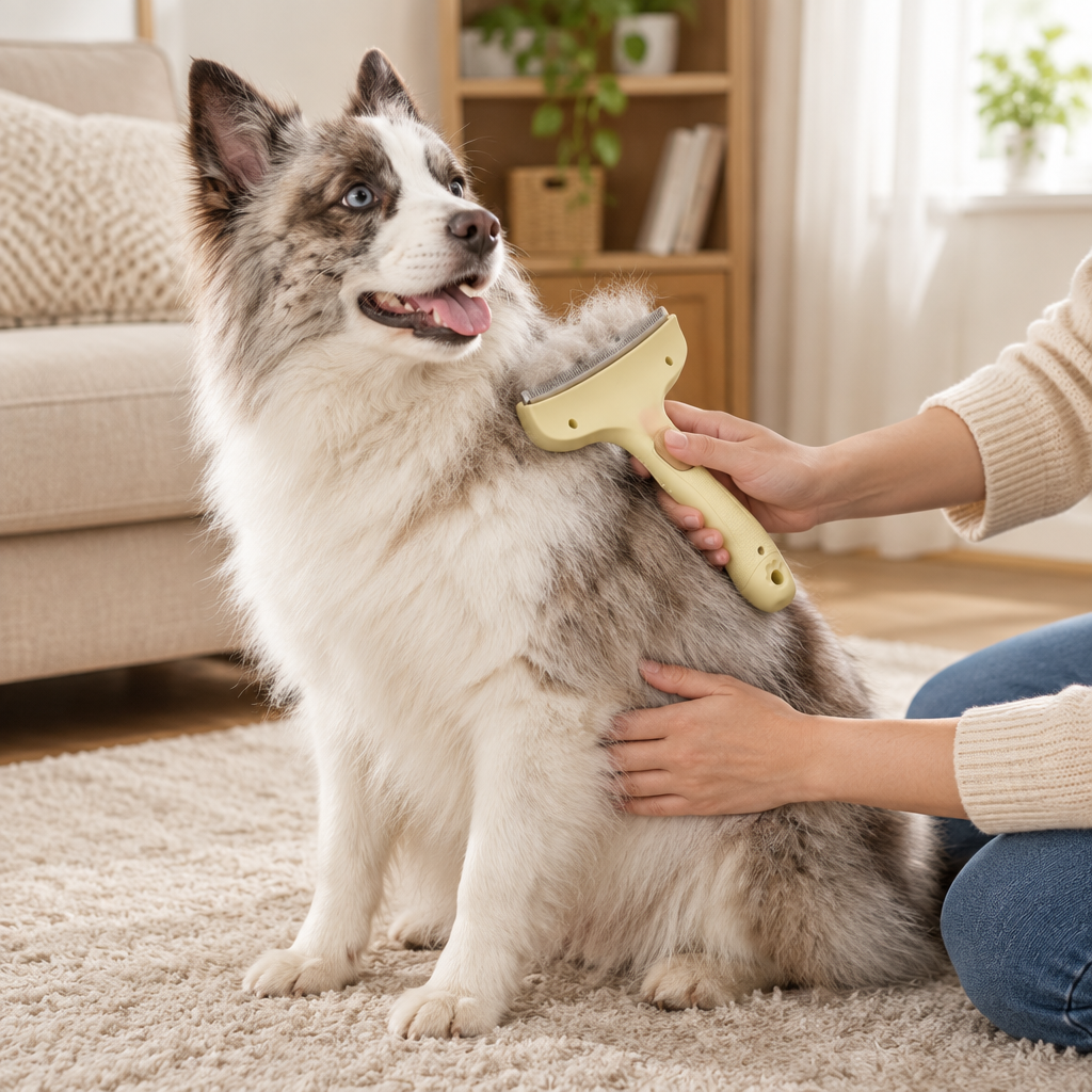 🐾 Pet Grooming Essential | Gentle Deshedding Brush Design | Smooth Coat Care Tool