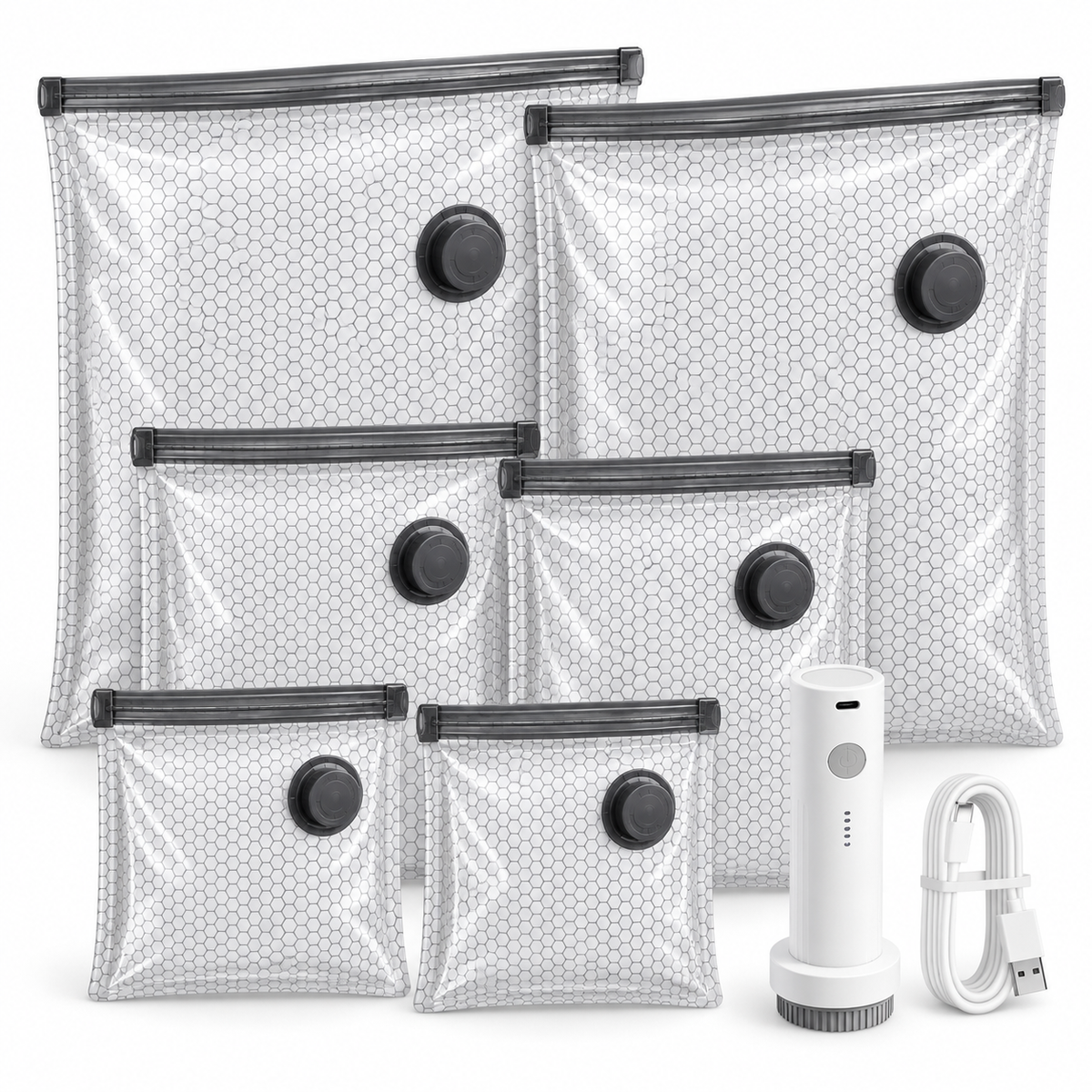 ✈️ Travel Vacuum Bags | Durable Plastic | Suitcase Packing | Travelers | Space-Saving Set
