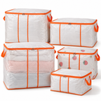 🍊 Bedding Storage Bags | Breathable Fabric | Closet Storage | Home Organizers | Clear Design