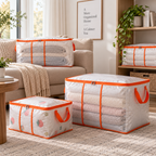 🍊 Bedding Storage Bags | Breathable Fabric | Closet Storage | Home Organizers | Clear Design
