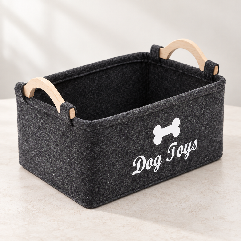 🐾 Pet Essential | Felt Storage Basket | Cozy Home Organization | Dog Toy Organizer