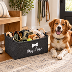 🐾 Pet Essential | Felt Storage Basket | Cozy Home Organization | Dog Toy Organizer