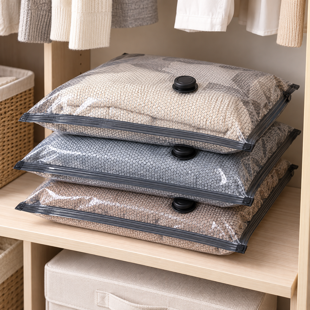 ✈️ Travel Vacuum Bags | Durable Plastic | Suitcase Packing | Travelers | Space-Saving Set